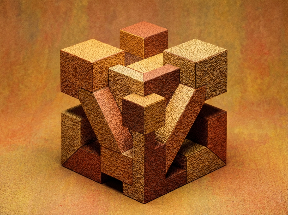 Abstract geometric composition with stippled texture