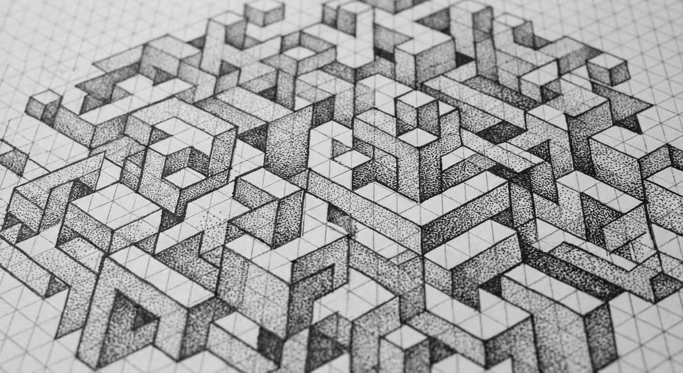 Abstract isometric grid