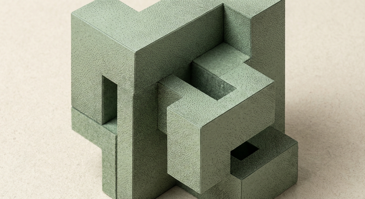 Abstract isometric geometric shapes with stippled texture