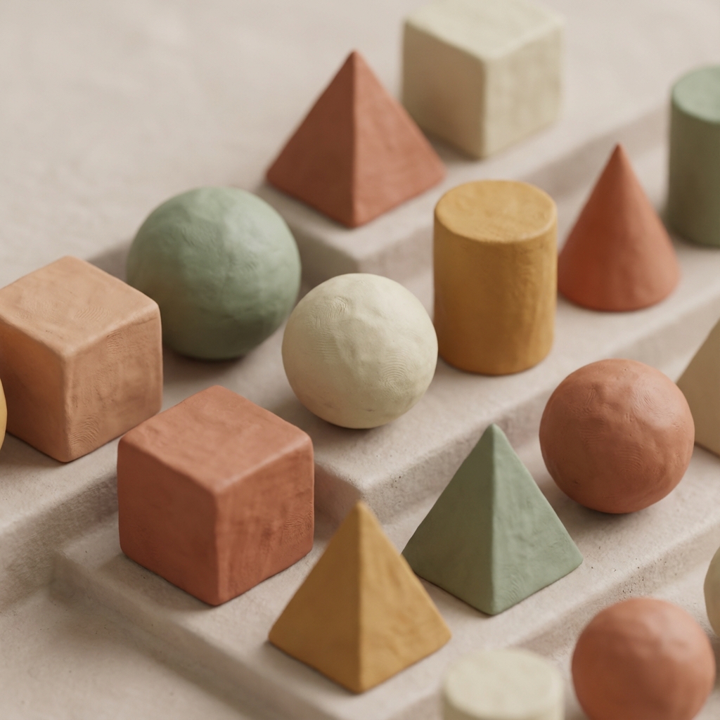 Isometric clay shapes