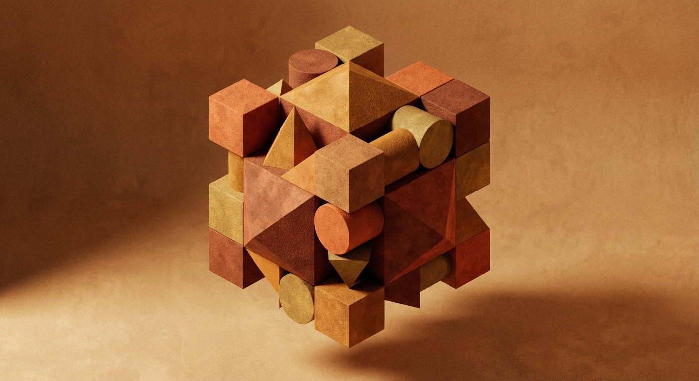 Abstract isometric geometric artwork