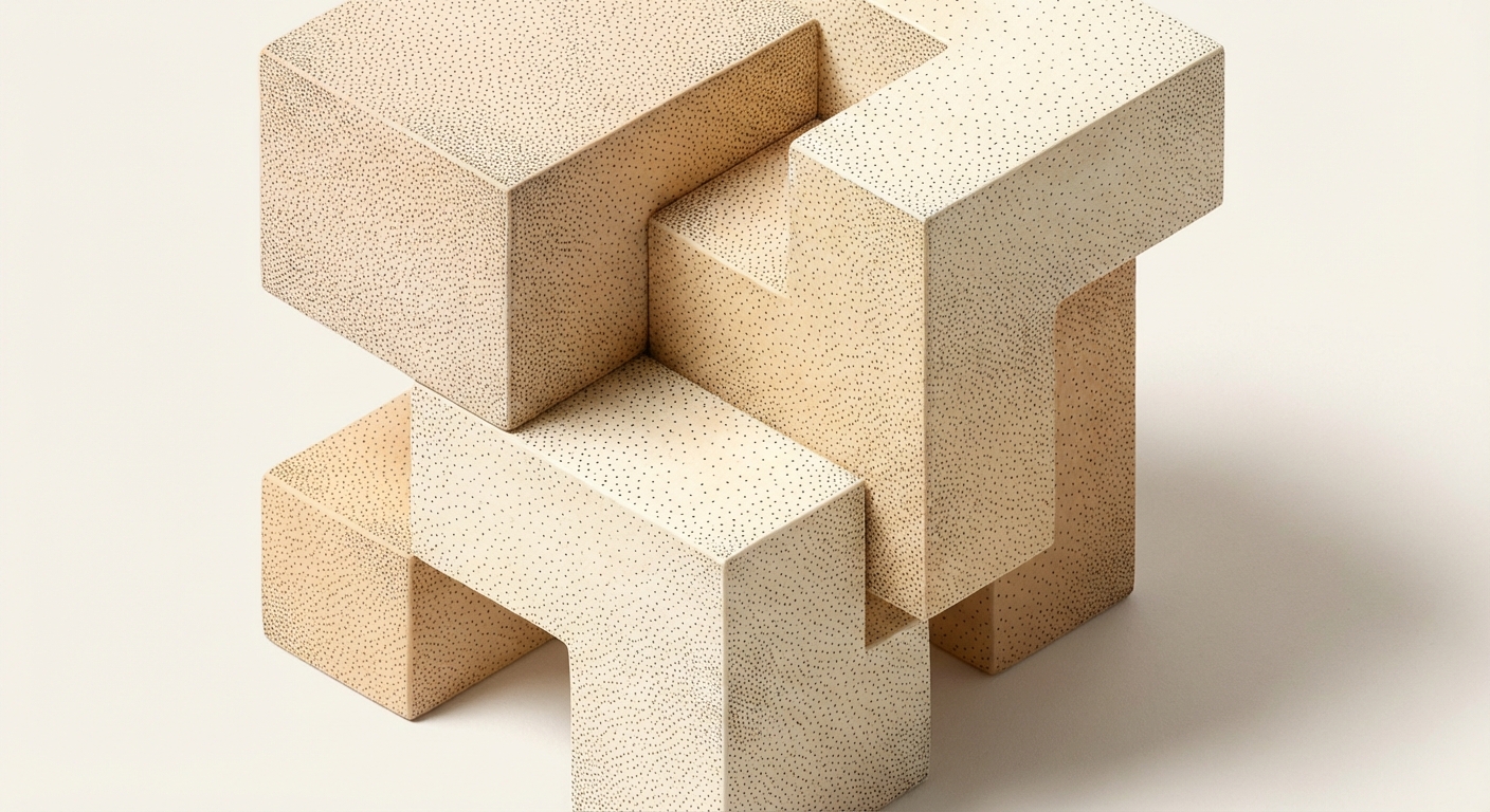 Abstract geometric composition with soft textures